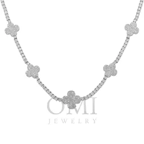 10K GOLD ROUND DIAMOND CLOVER CHAIN