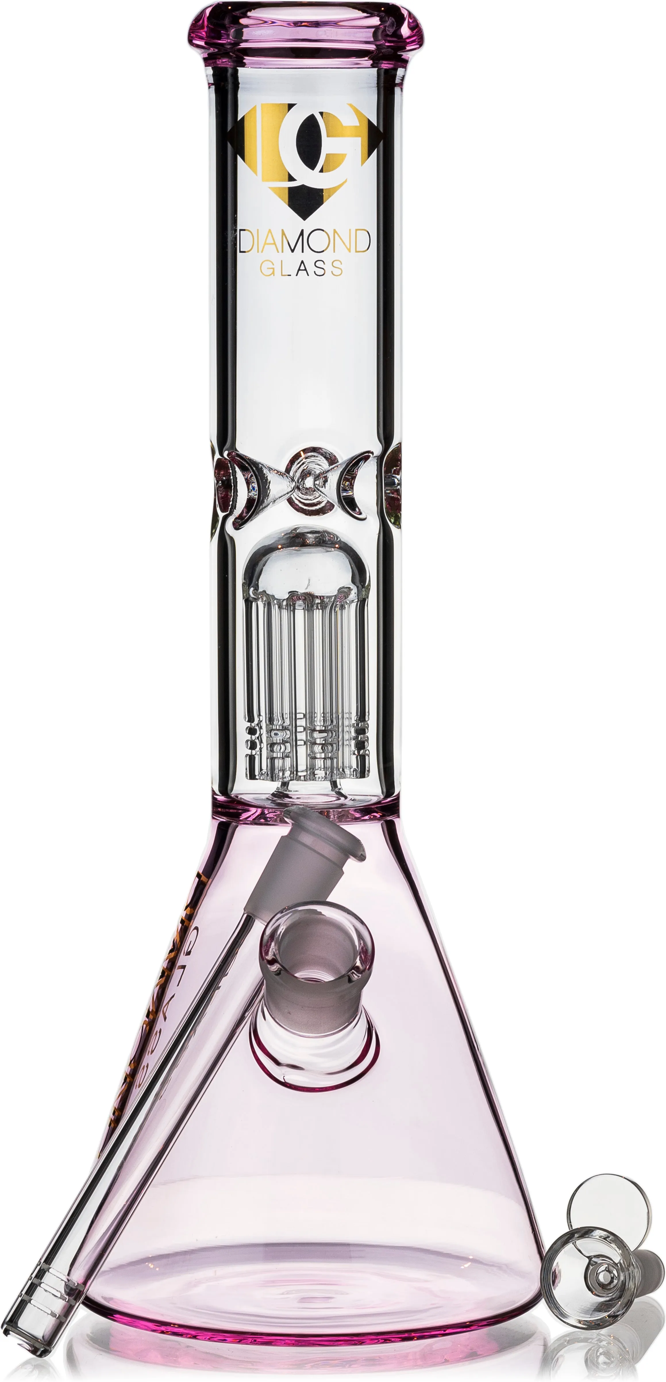 14 Tree Perc Single Chamber Beaker Bong, by Diamond Glass