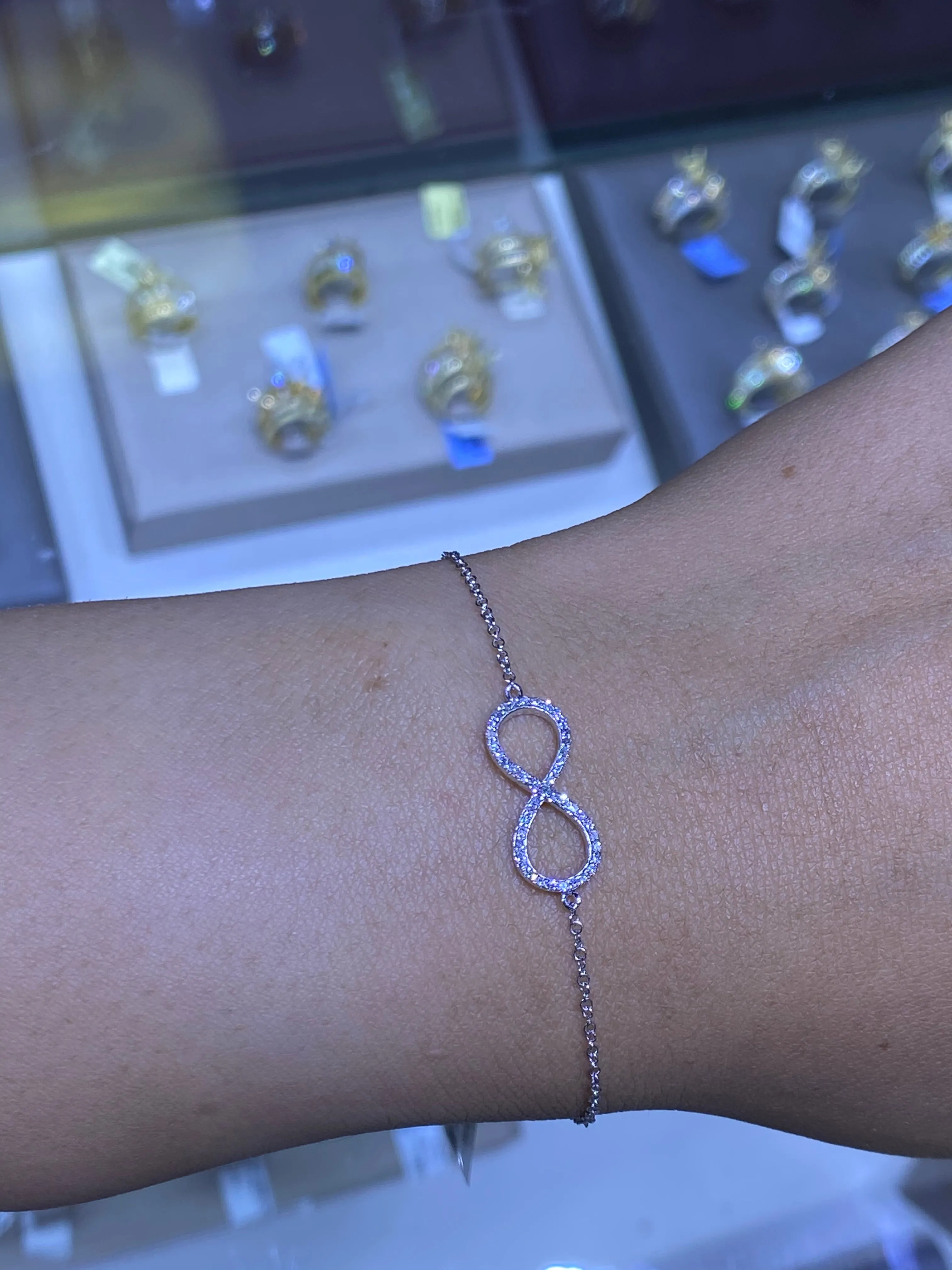 14k Gold Single Infinity Diamond Bracelet