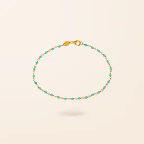 14K Gold Turquoise Bead Bracelet