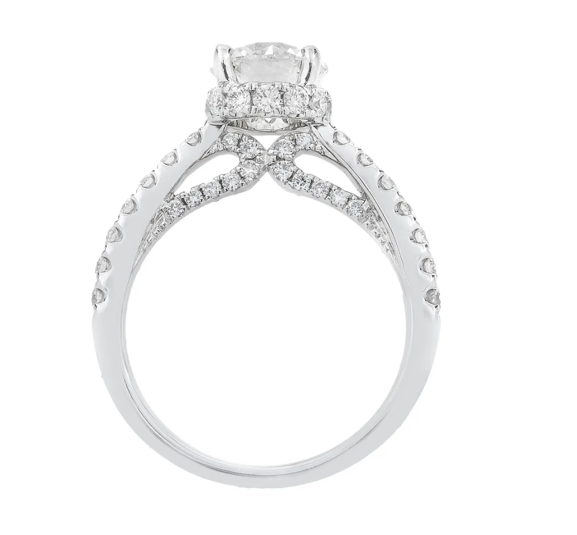 14k White Gold Round Diamond Engagement Ring