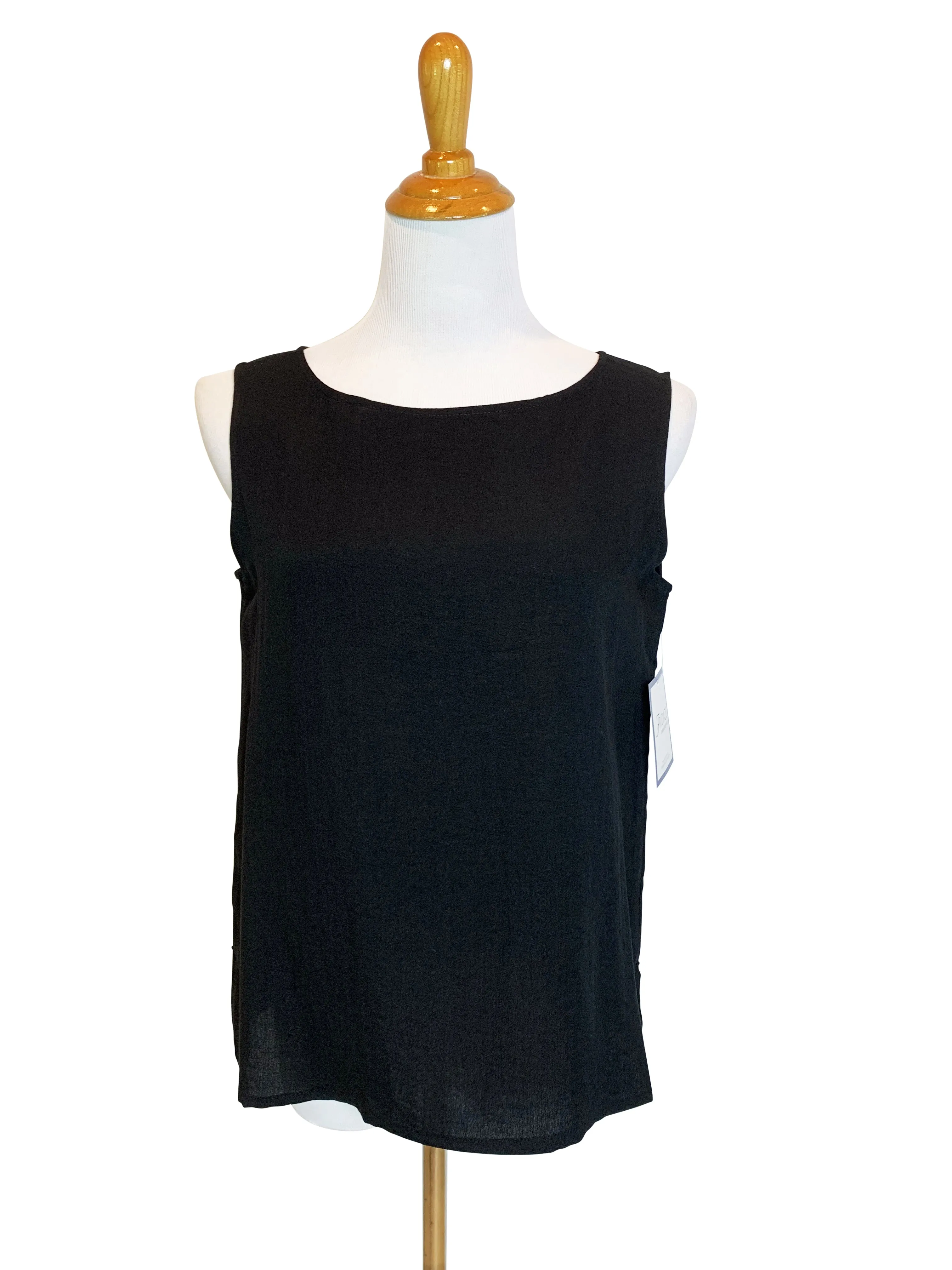 AATK13 - Jewel Neck Short Linen Tank