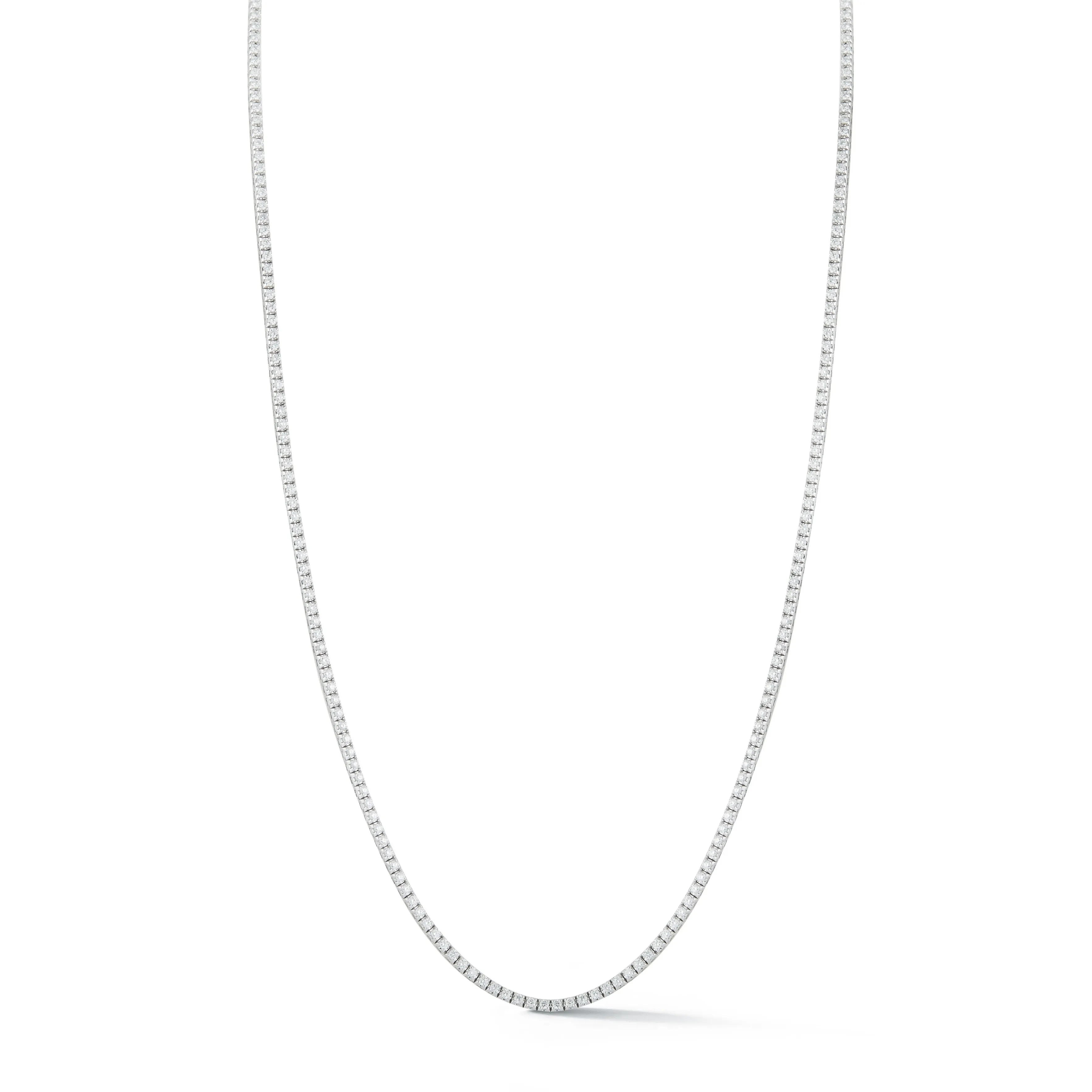 AFJ Diamond Collection - Long Diamond Riviere Necklace, White Gold