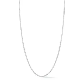 AFJ Diamond Collection - Long Diamond Riviere Necklace, White Gold