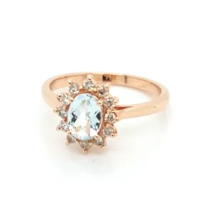 Aquamarine and Diamond Ring