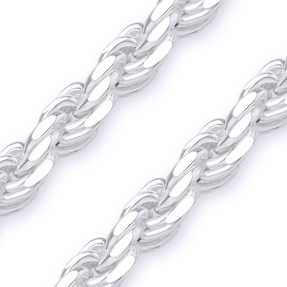 Better Jewelry 3.6mm Rope Diamond cut Chain Necklace .925 Sterling Silver