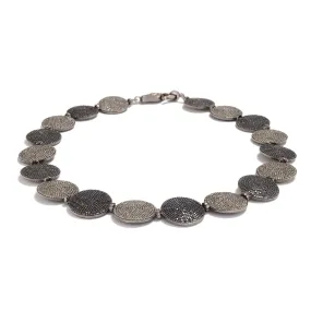 Black & Grey Diamond Disc Necklace