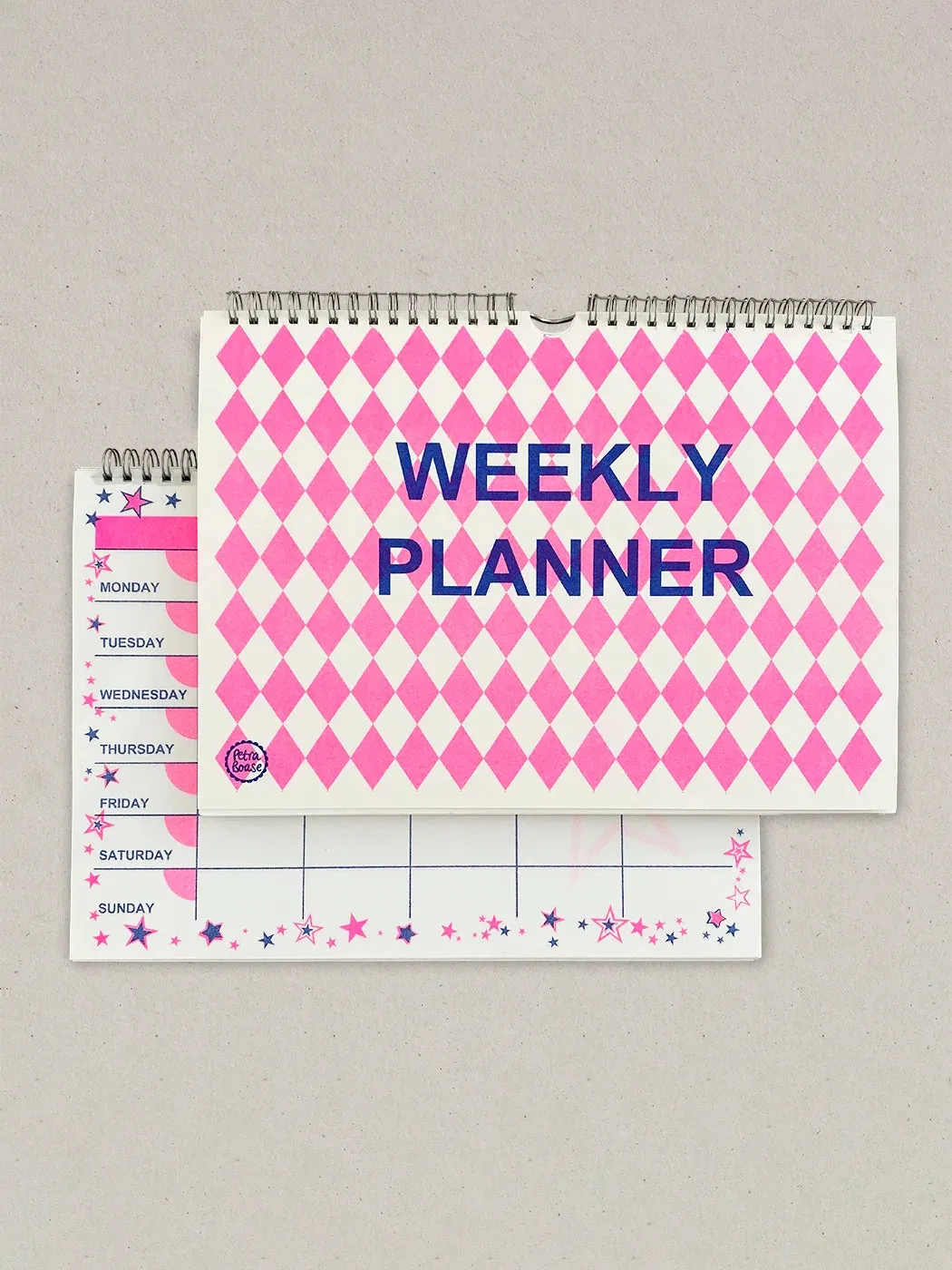 Blue & Pink Diamond Weekly Planner