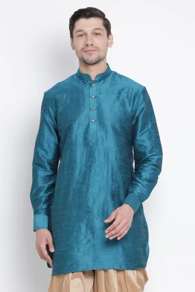 Blue Faux Silk Kurta