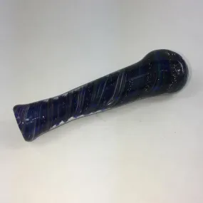 Blue Spiral Chillum Pipe