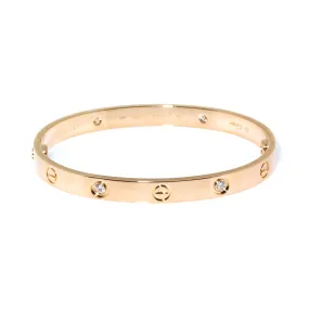 Cartier Rose Gold Love Bracelet with Diamonds in 18k Gold