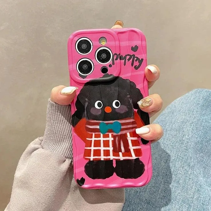 Cartoon Puppy - Pink Cute Phone Case MCPC For iPhone 11, 12, 13, 14, 15, and Pro Max