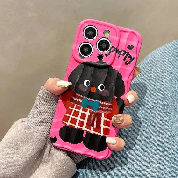 Cartoon Puppy - Pink Cute Phone Case MCPC For iPhone 11, 12, 13, 14, 15, and Pro Max