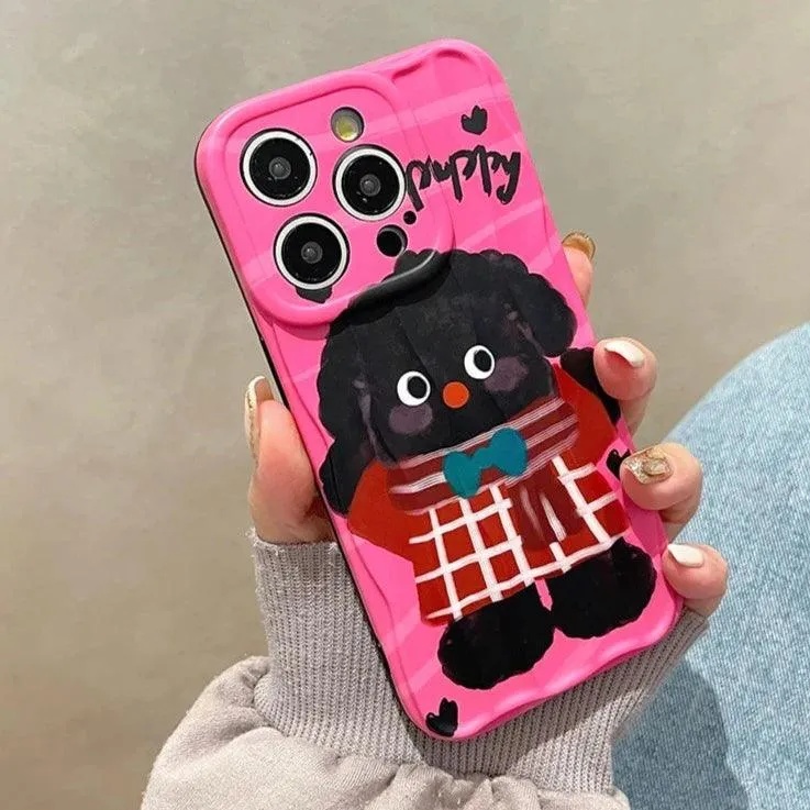 Cartoon Puppy - Pink Cute Phone Case MCPC For iPhone 11, 12, 13, 14, 15, and Pro Max