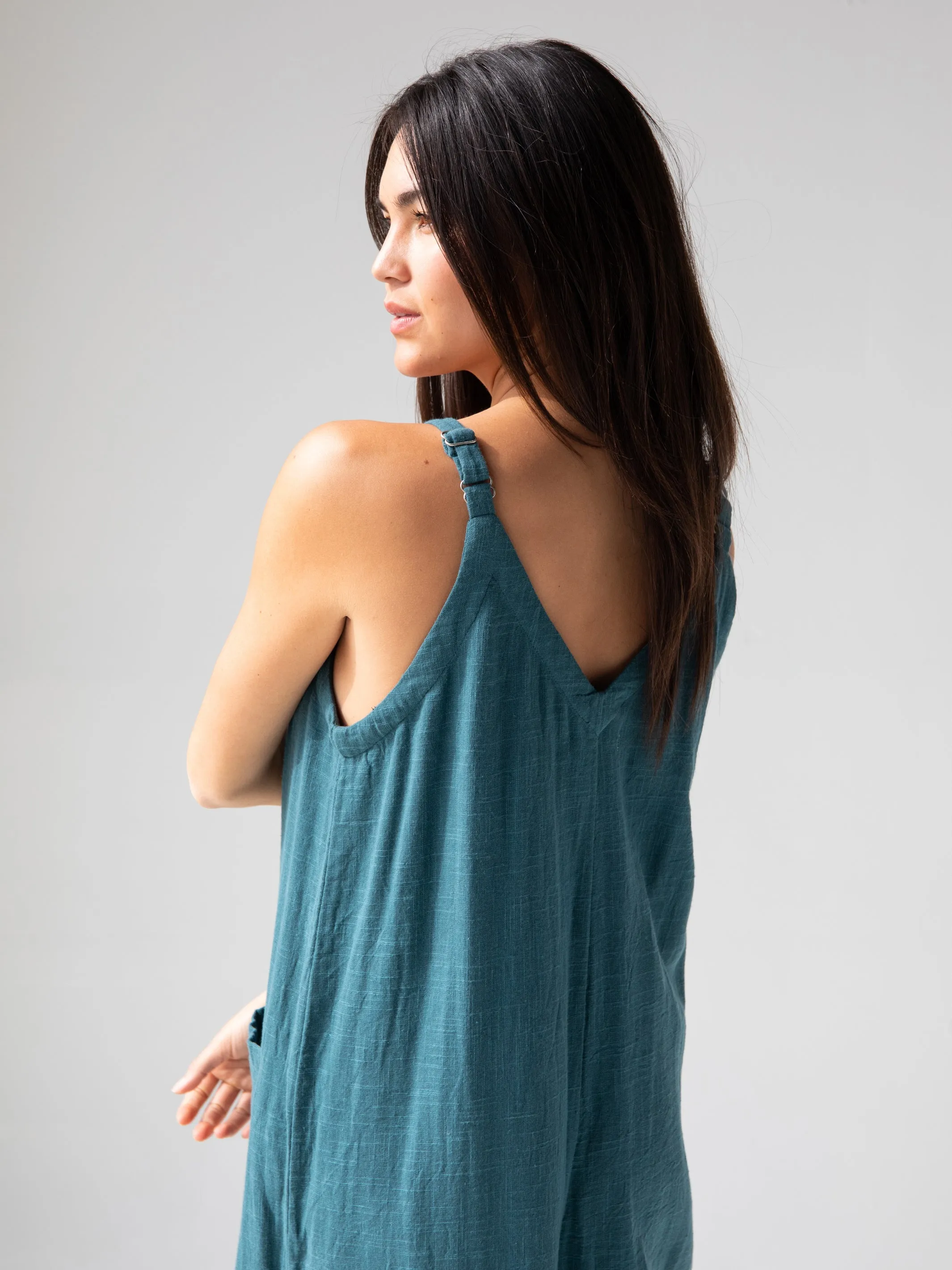 Chelsea Cotton Jumpsuit - Teal