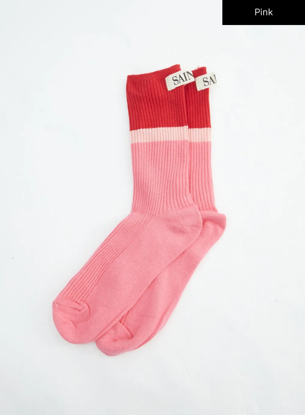 Color Block Ribbed Knit Socks IN316