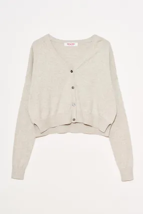 Cotton Cashmere Cropped Cardigan