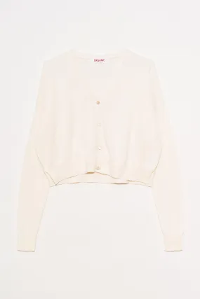 Cotton Cashmere Cropped Cardigan