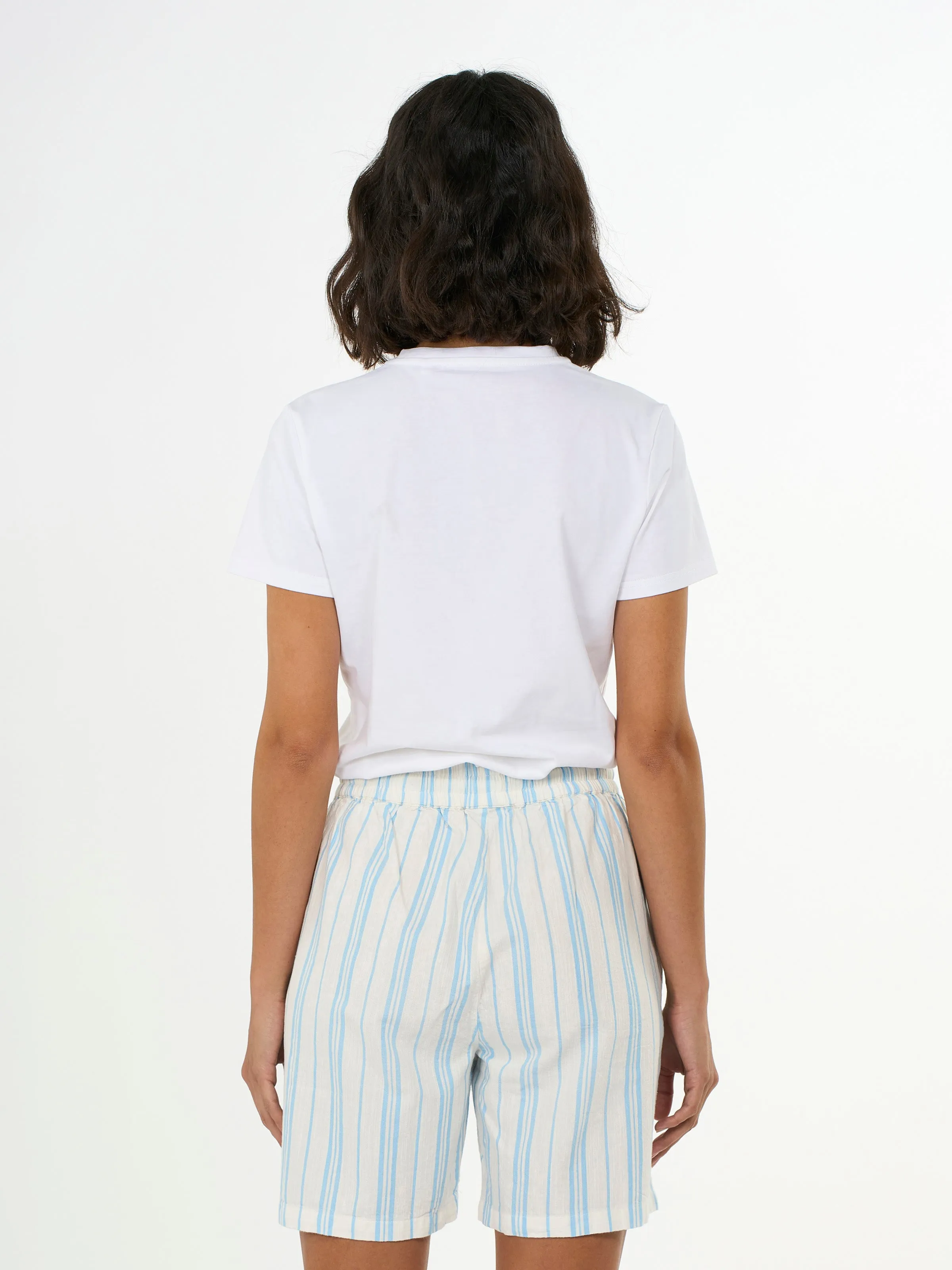 Cotton elastic waist shorts - Stripe