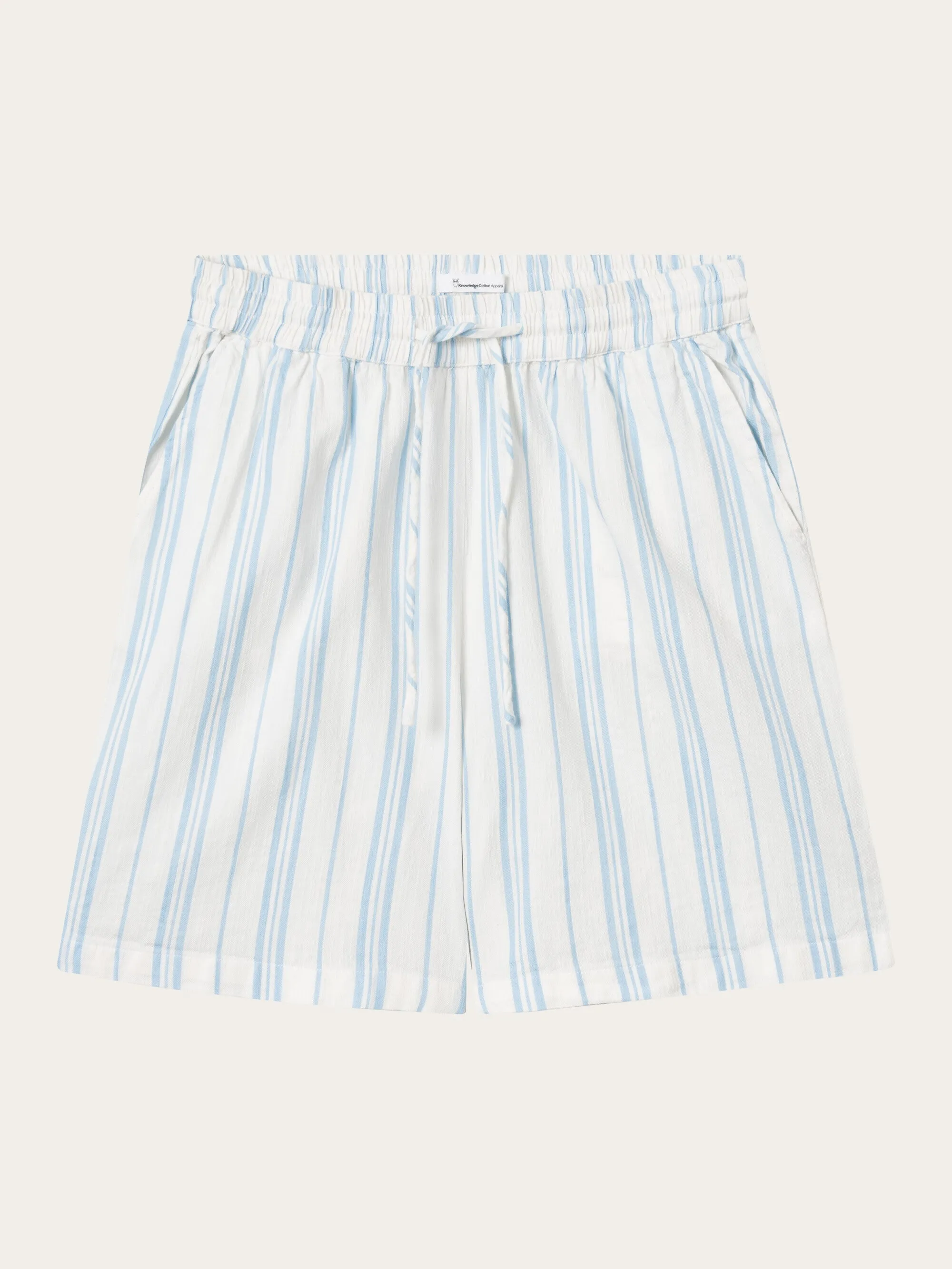 Cotton elastic waist shorts - Stripe