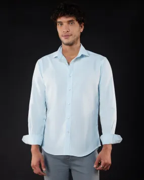 Cotton Linen Shirt - Light Blue