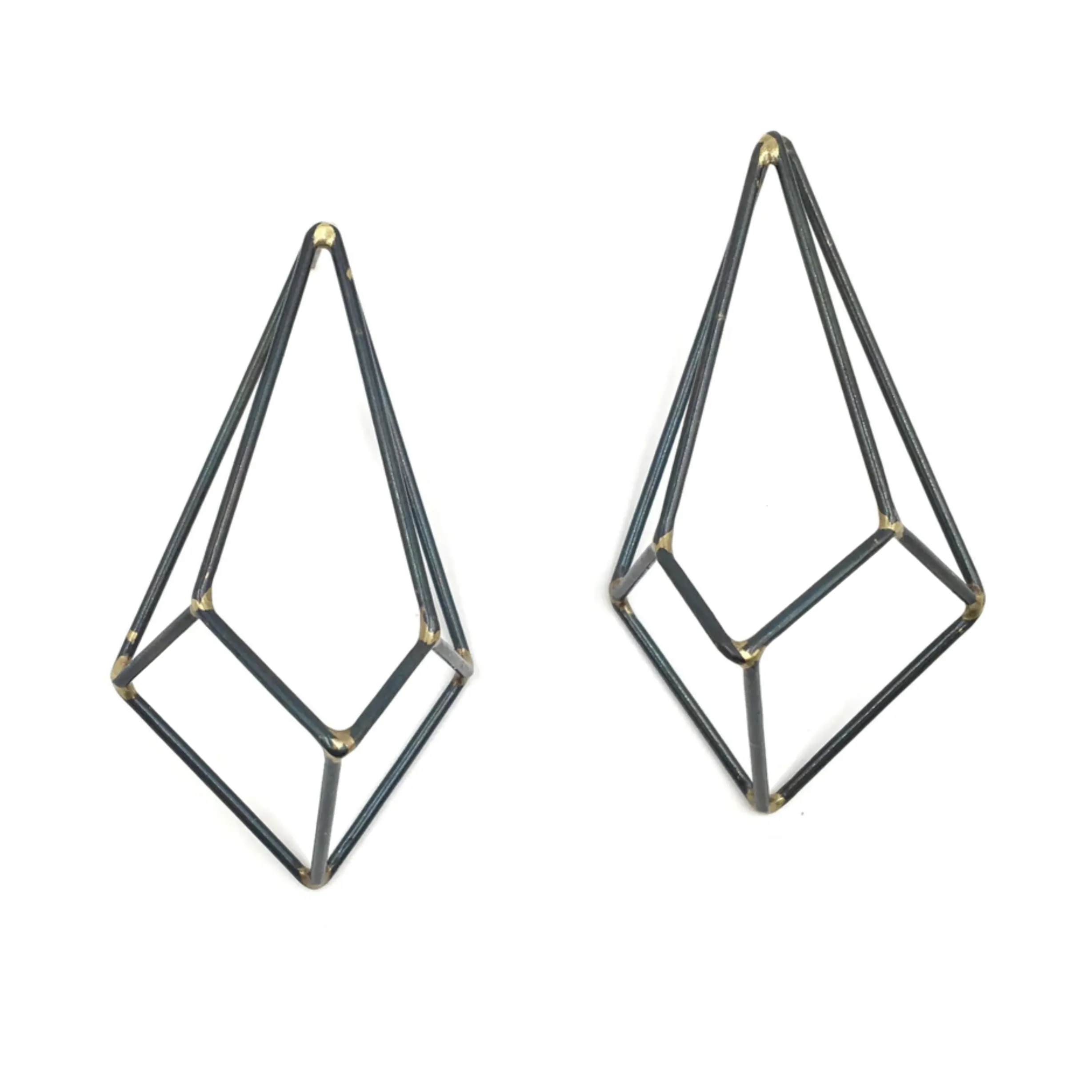 Crystalline Construction Earrings, Medium, Multiple Colored Finishes