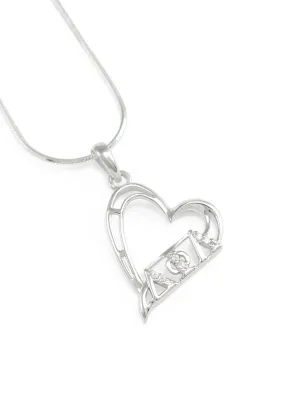 Delta Phi Lambda sterling silver heart pendant