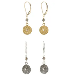 Diamond Sun Disc Earrings