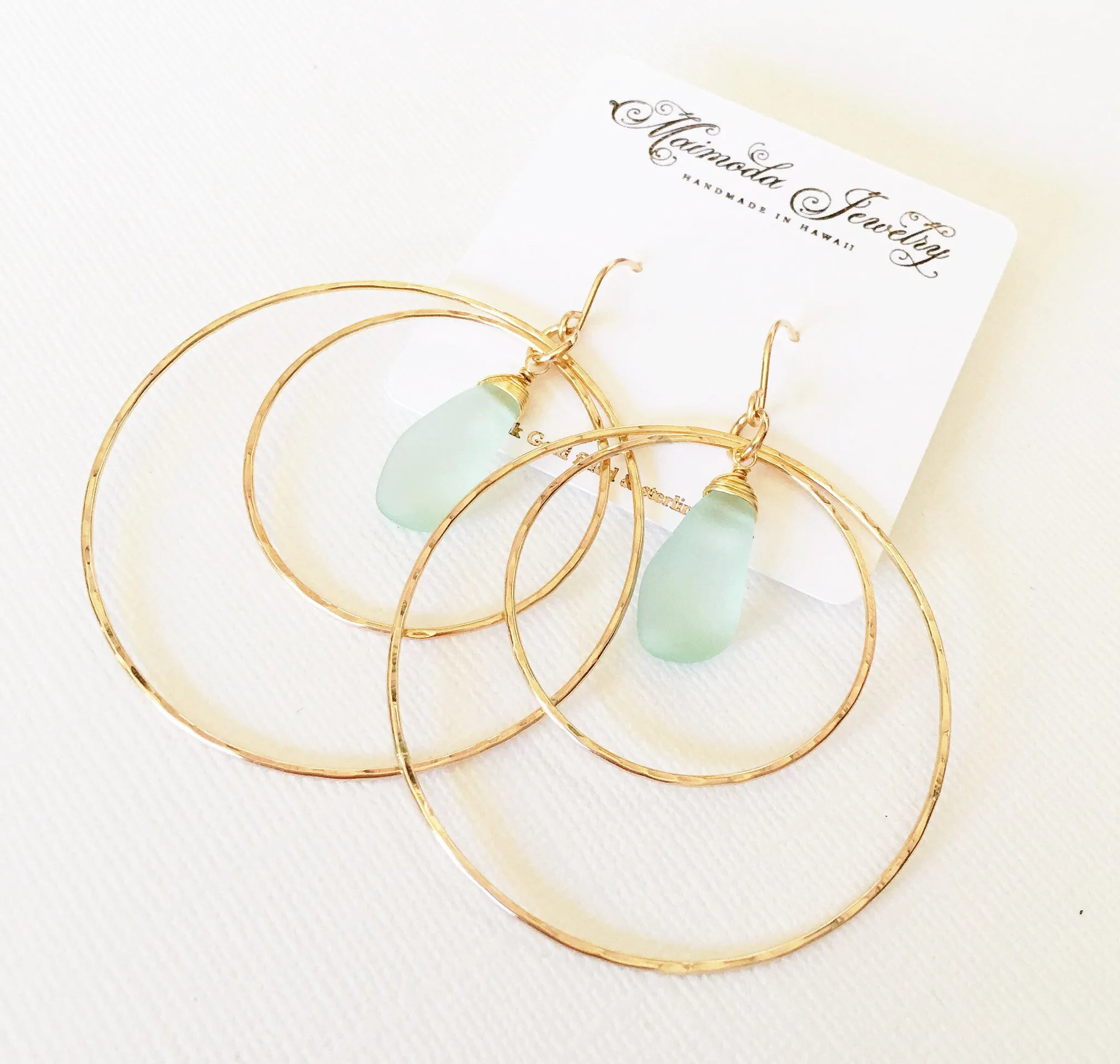 Earrings Rachel - beach glass (E313)