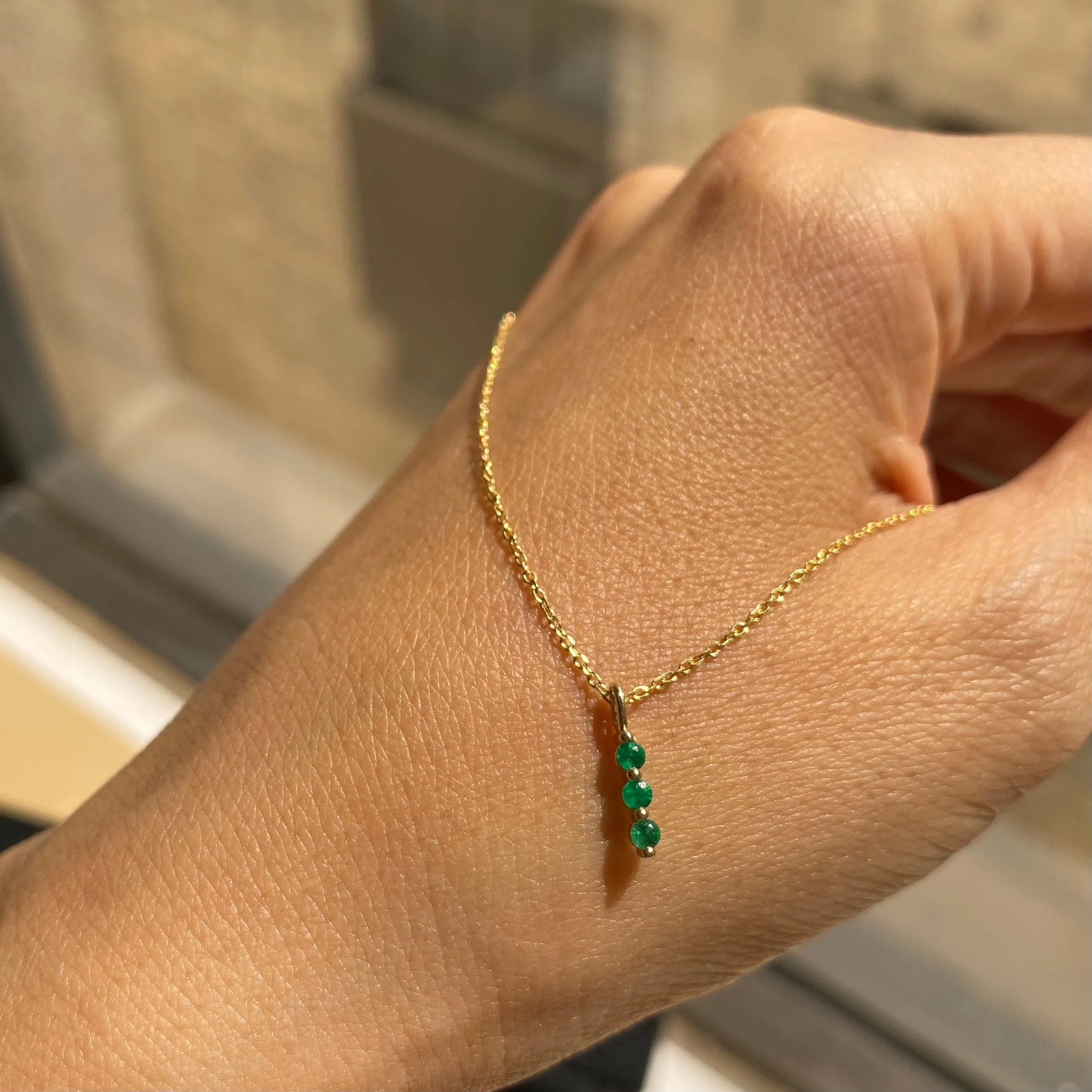 Emerald Stack Necklace