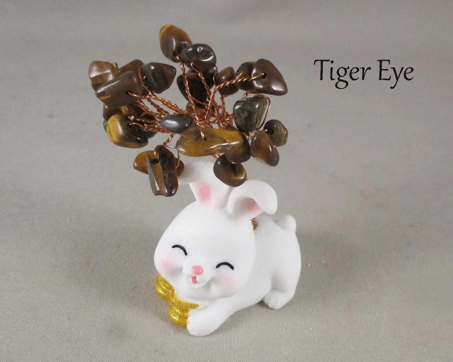 Feng Shui Prosperity Rabbit Bunny Tree (Various Gemstones)