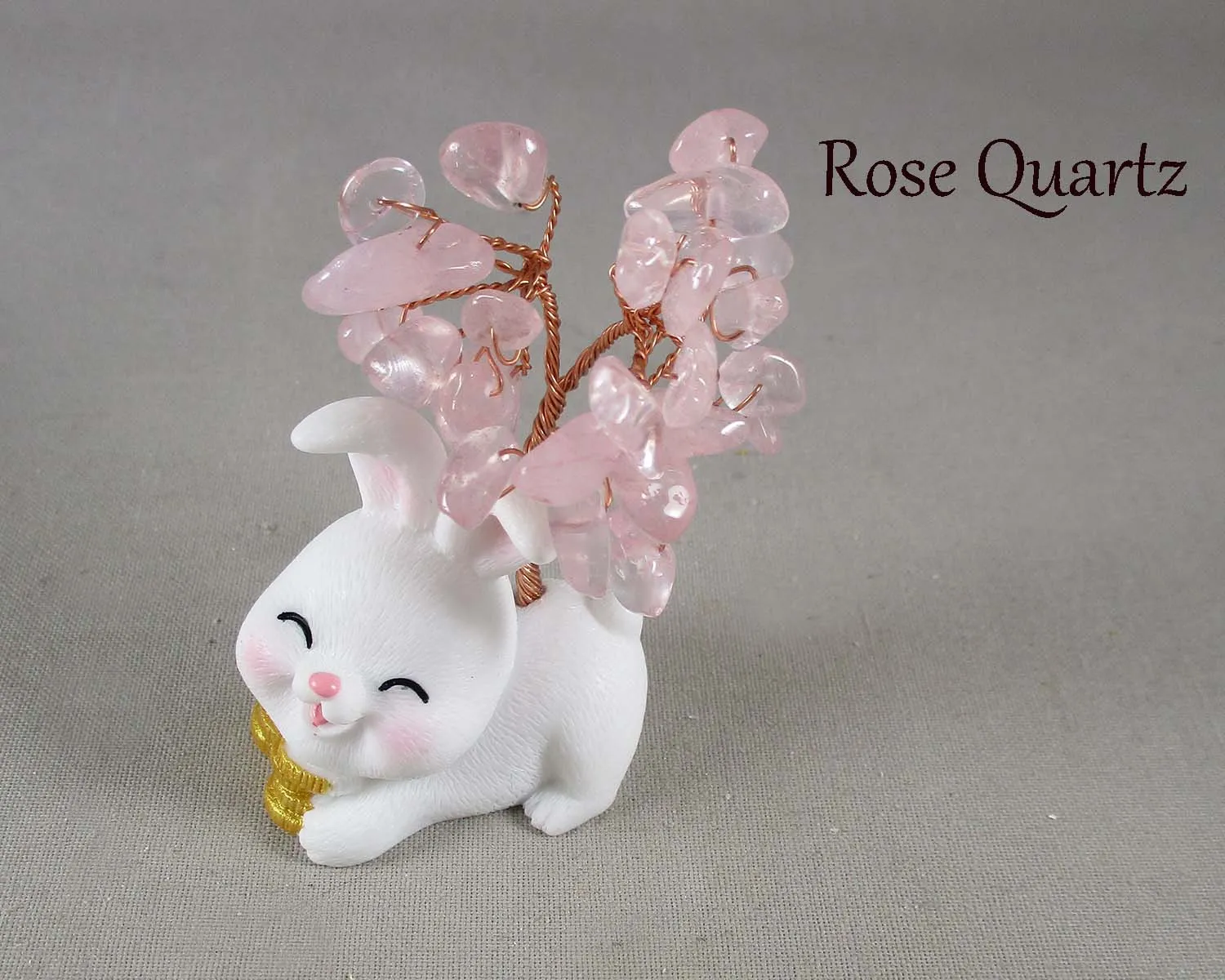 Feng Shui Prosperity Rabbit Bunny Tree (Various Gemstones)