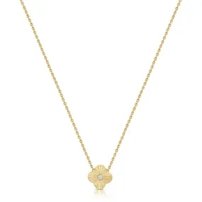 Fluted Clover Diamond Pendant