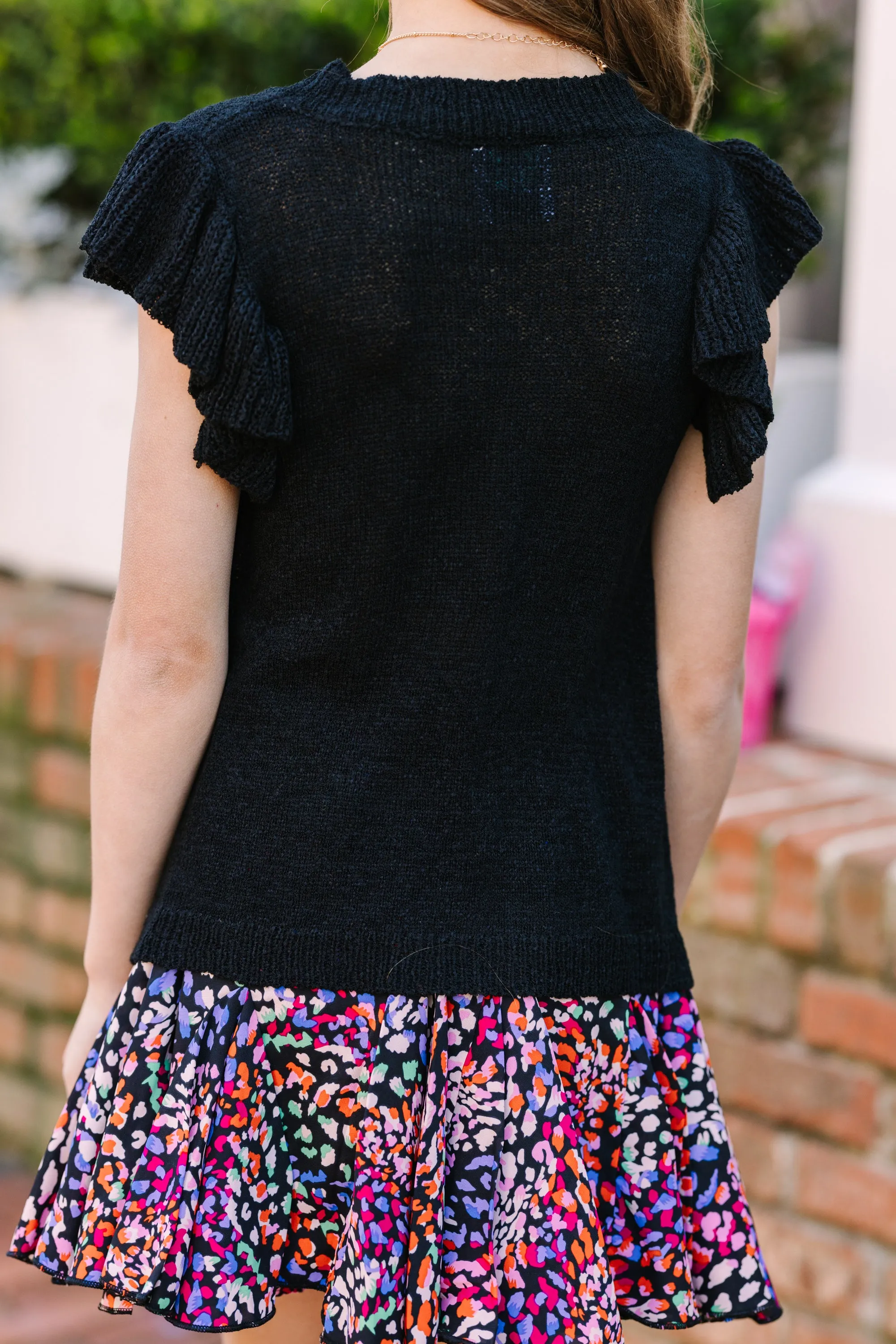 Girls: Certain Joy Black Knit Top