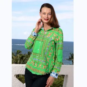 Green Chain Border Print Shirt