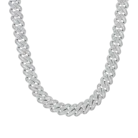 Halo Baguette Cut Cuban Link Chain