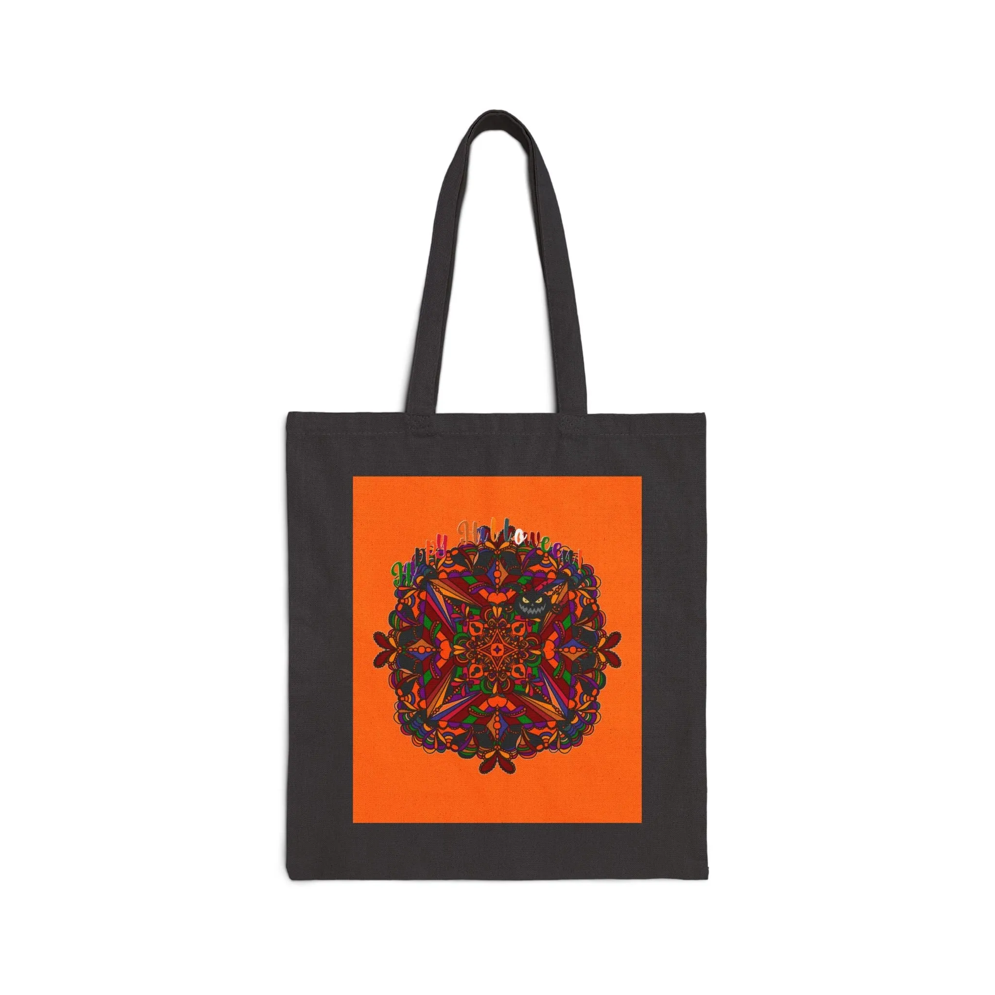 Handmade Mandala Design Canvas Tote Bag - Halloween Accessory