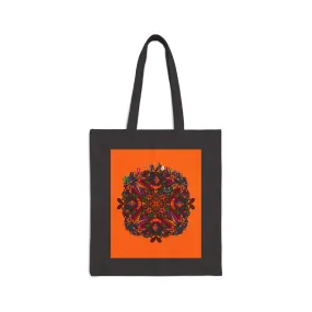 Handmade Mandala Design Canvas Tote Bag - Halloween Accessory