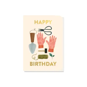 Happy Birthday - Gardeners Tools Card