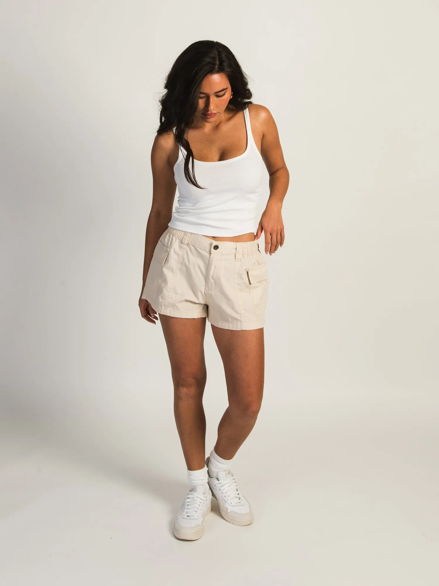 HARLOW LOW RISE CARGO SHORT - WHITE CAP