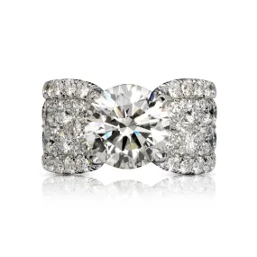 IDEAL 7 CARAT ROUND EX CUT G COLOR VS2 CLARITY DIAMOND ENGAGEMENT RING 18K WHITE GOLD GIA CERTIFIED 3 CT G VS2 BY MIKE NEKTA