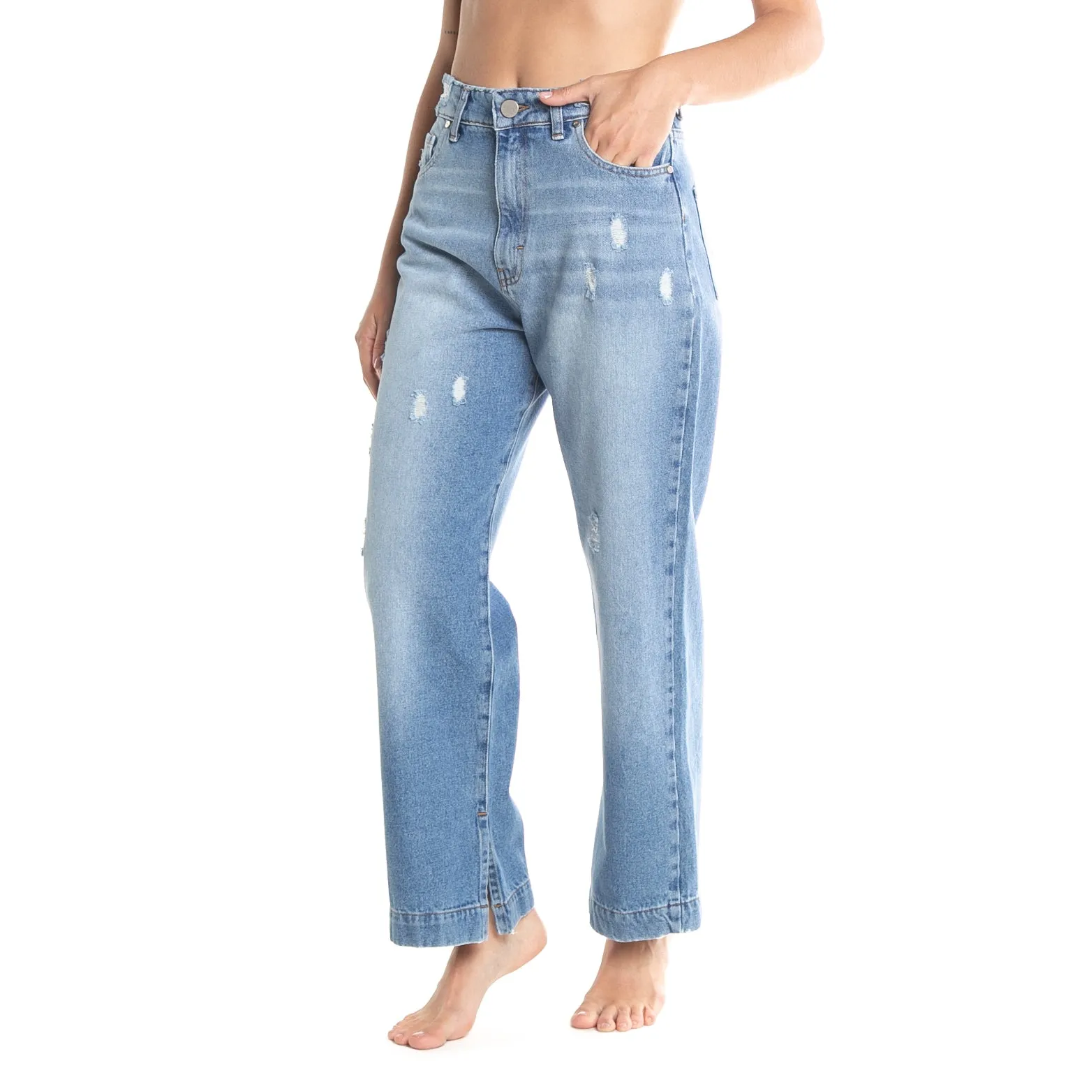 Jean Rusty High Block Baggy Jean Ld Light Blue