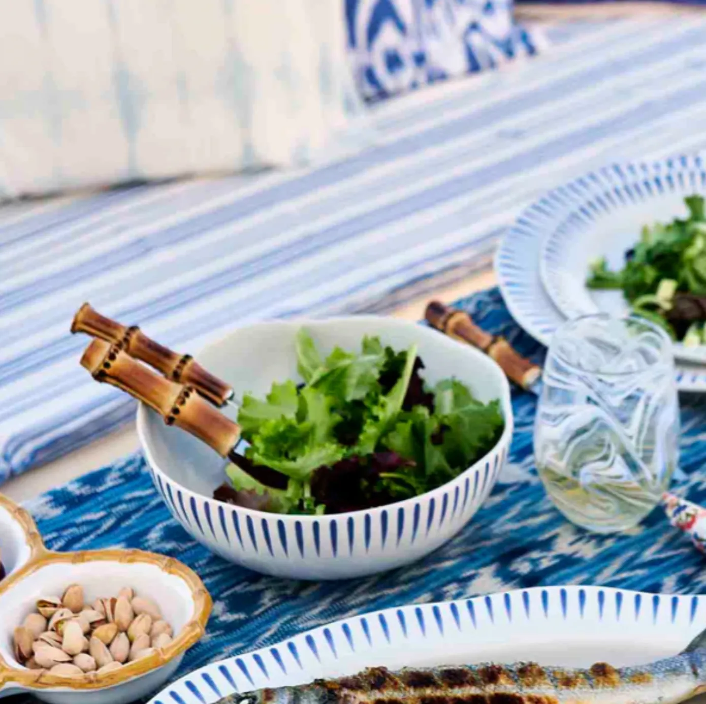 Juliska Sitio Stripe Delft Blue Coupe Bowl