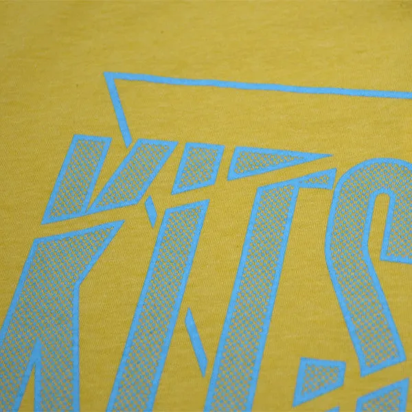 Kitsune Tee – Cracked Tee – Gold Melange / Turquoise Fluo