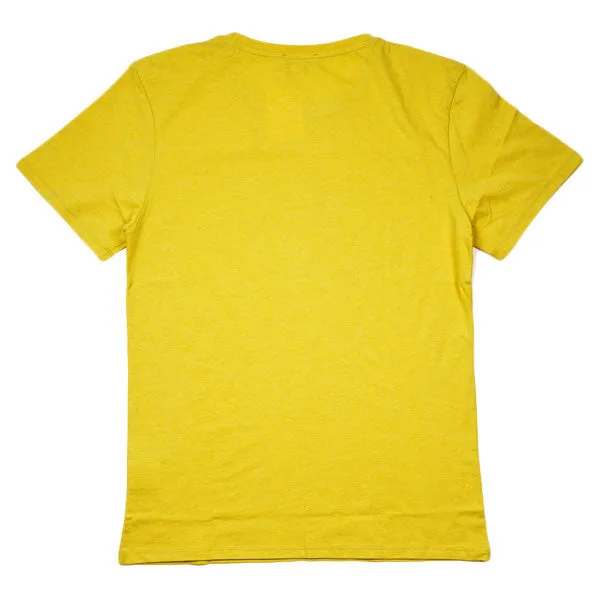 Kitsune Tee – Cracked Tee – Gold Melange / Turquoise Fluo