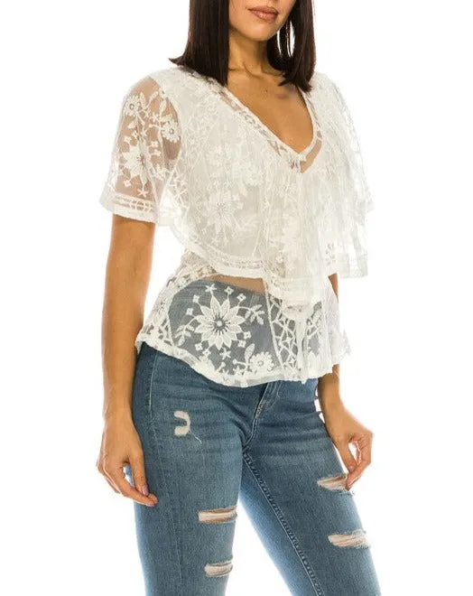 Lace White Top