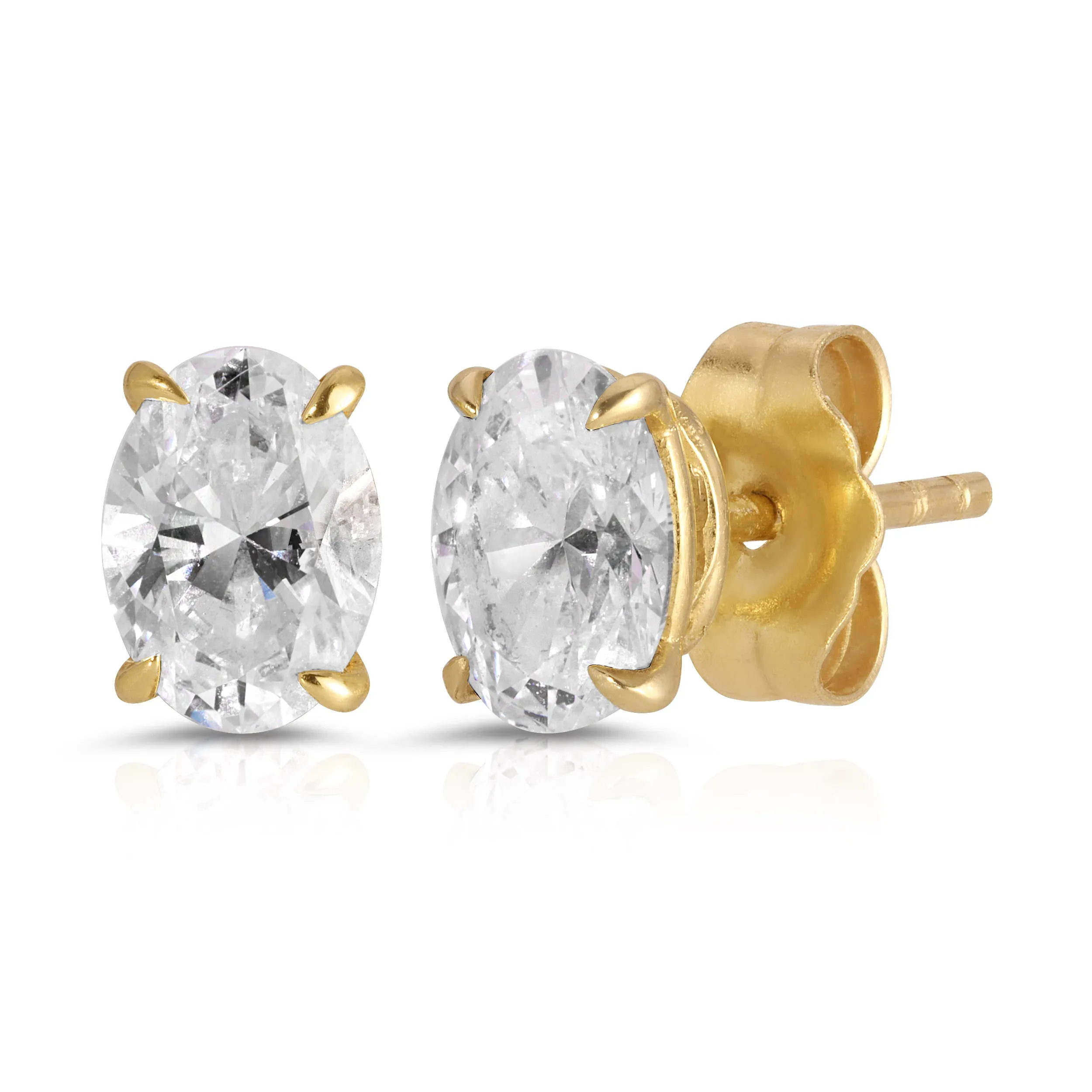 Large Oval Diamond Studs