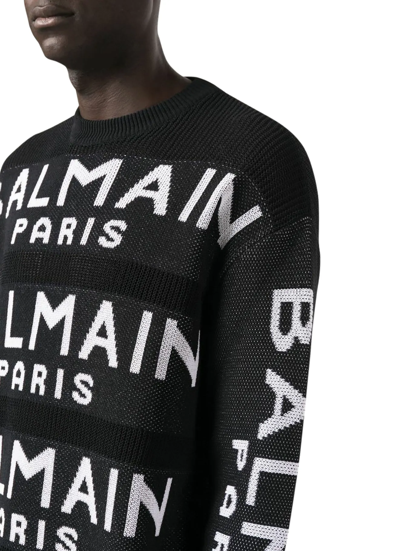 logo-print knitted jumper