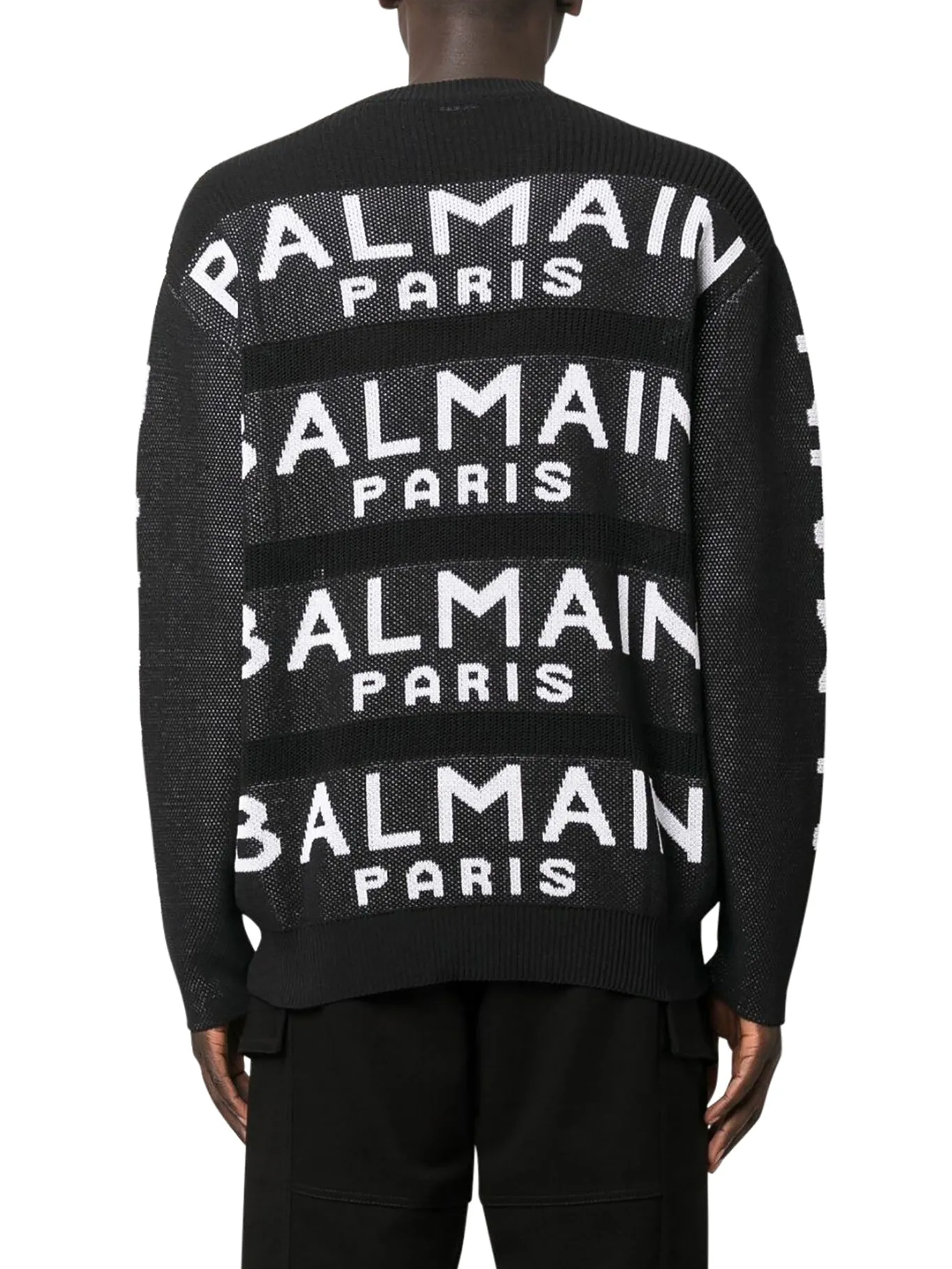 logo-print knitted jumper