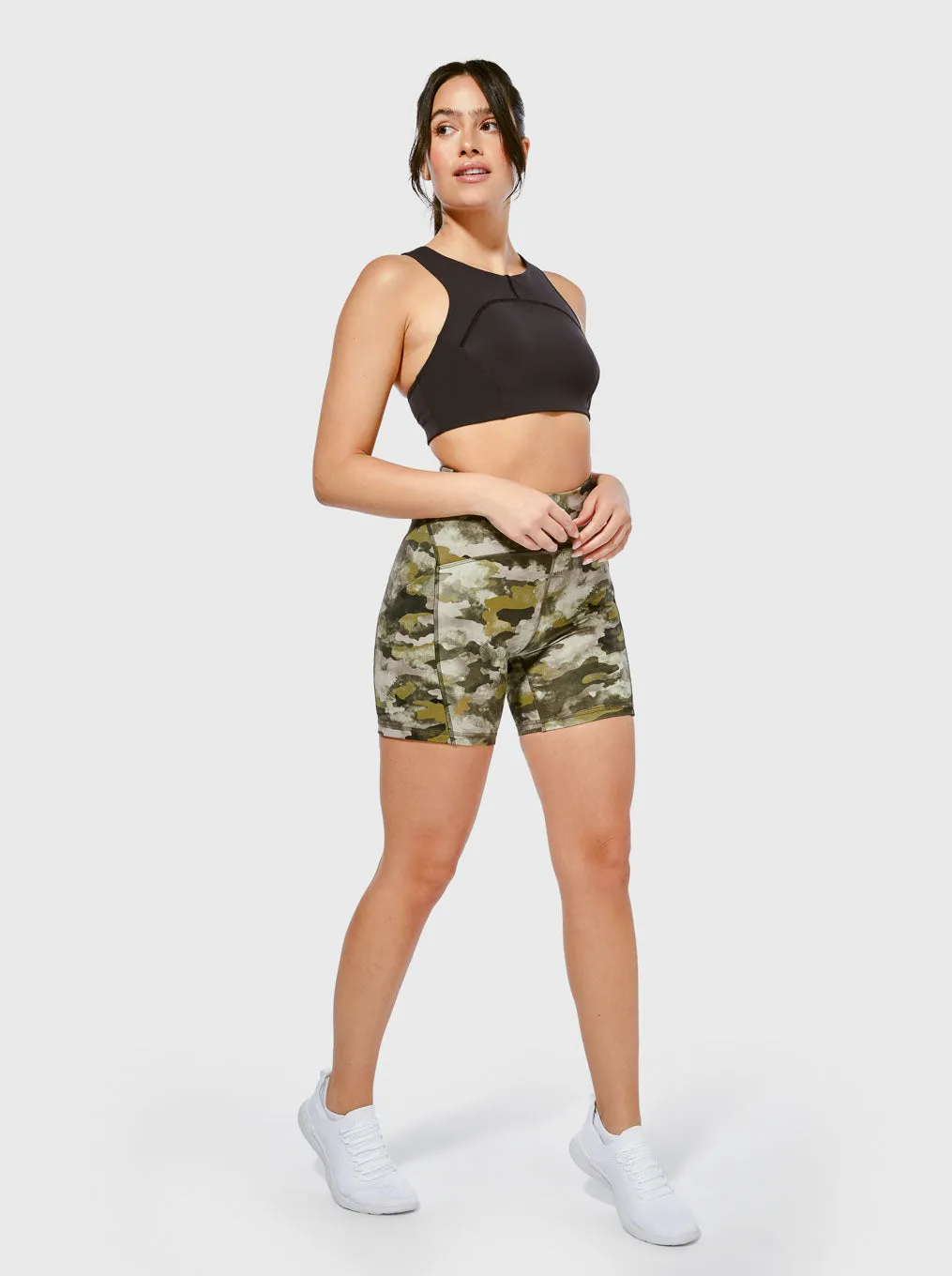 LULULEMON JUNIPER CAMO POWER THRU HR SHORT 6